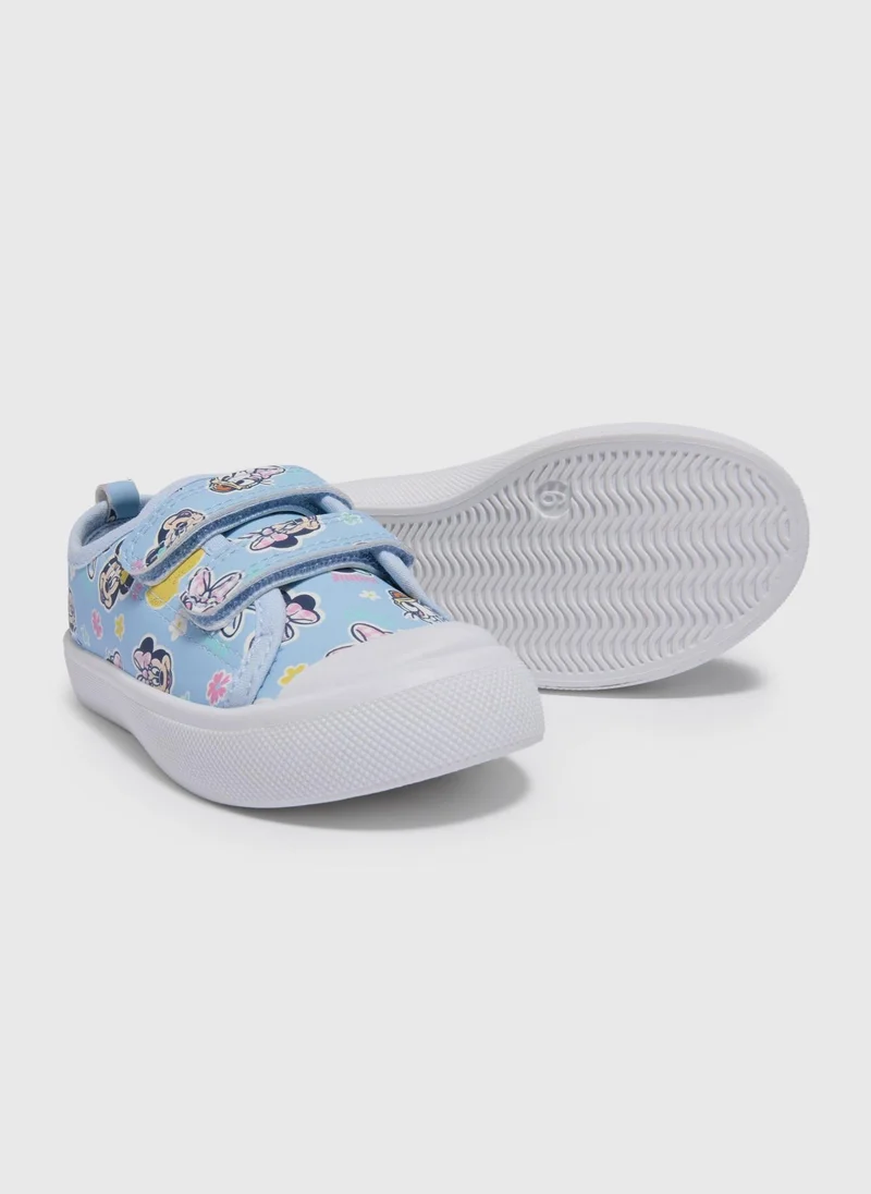 Matalan Disney Girls Blue Minnie Double Strap Canvas Shoes
